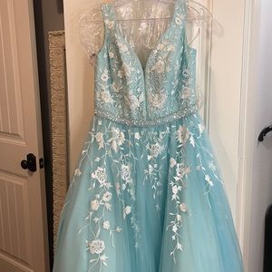 Teal prom dress